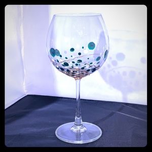 Hand painted burgundy wine glass